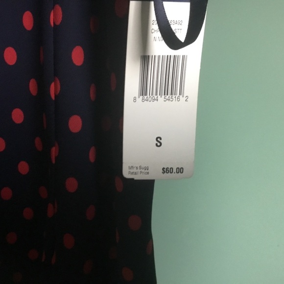 Navy & Red Polka Dot Silky Skirt - Size S - NWT - Picture 2 of 2